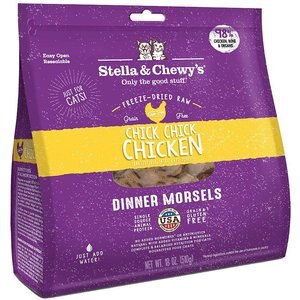 Stella & Chewy's Chick Chick Chicken Dinner Morsels Freeze-Dried Raw Cat Food, 18-oz bag, bundle of 2