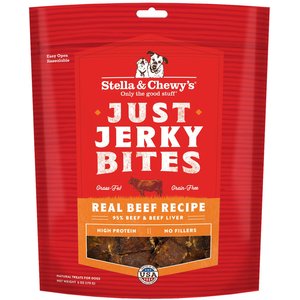 Stella & Chewy's Just Jerky Bites Real Beef Recipe Grain-Free Dog Treats, 6-oz bag, bundle of 2