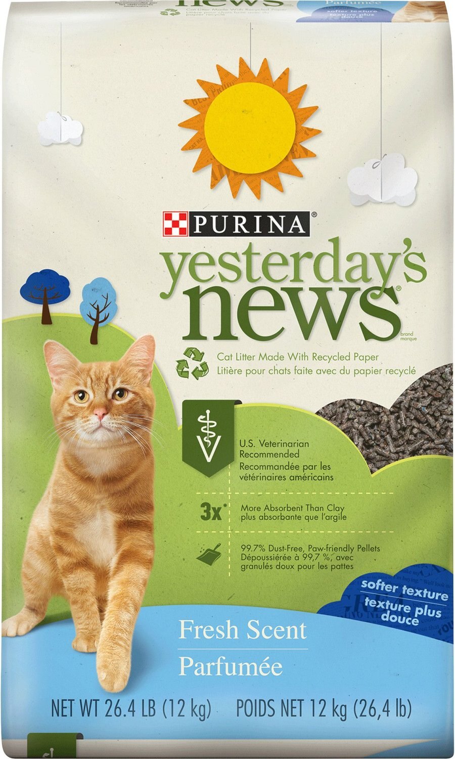 YESTERDAY'S NEWS Softer Texture Fresh Scented NonClumping Paper Cat