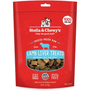Stella & Chewy's Lamb Liver Freeze-Dried Raw Dog Treats, 3-oz bag, bundle of 2