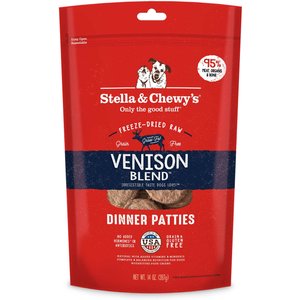 Stella & Chewy's Venison Blend Dinner Patties Freeze-Dried Raw Dog Food, 14-oz bag, bundle of 2