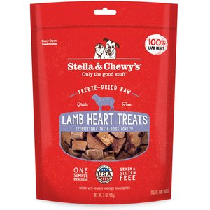Stella & Chewy's Lamb Heart Freeze-Dried Raw Dog Treats, 3-oz bag, bundle of 2