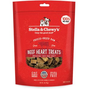 Stella & Chewy's Beef Heart Freeze-Dried Raw Dog Treats, 3-oz bag, bundle of 2