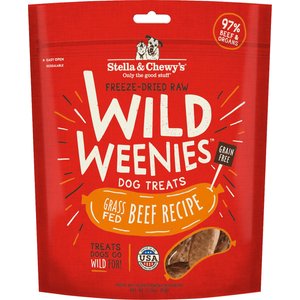 Stella & Chewy's Beef Wild Weenies Freeze-Dried Raw Dog Treats, 3.25-oz bag, bundle of 2