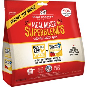 Stella & Chewy's SuperBlends Cage-Free Chicken Recipe Meal Mixers Freeze-Dried Raw Dog Food Topper, 16-oz bag, bundle of 2