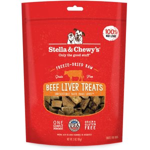 Stella & Chewy's Beef Liver Freeze-Dried Raw Dog Treats, 3-oz bag, bundle of 2