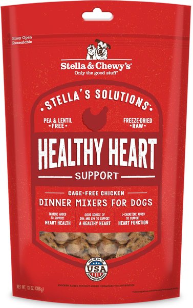 Stella & Chewy's Stella's Solutions Healthy Heart Support Chicken Freeze-Dried Raw Dog Food, 13-oz bag, bundle of 2 slide 1 of 5