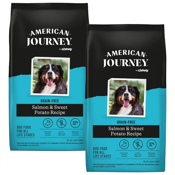 American Journey Salmon & Sweet Potato Recipe Grain-Free Dry Dog Food, 4-lb bag, bundle of 2 slide 1 of 9
