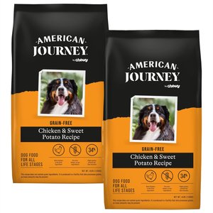 American Journey Chicken & Sweet Potato Recipe Grain-Free Dry Dog Food, 4-lb bag, bundle of 2