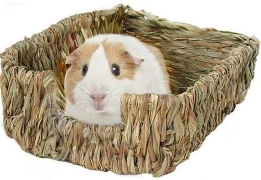 SunGrow Small-Pet Guinea Pig & Chinchilla Natural Chew Comfy Sleeping Basket Grass Bed