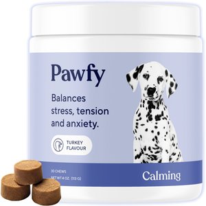 Pawfy Calming Turkey Flavor Chews Dog Supplement, 30 count