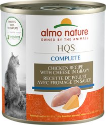 Almo Nature HQS Complete Chicken Recipe with Cheese in Gravy Cat Wet Food, 9.87-oz can, case of 12