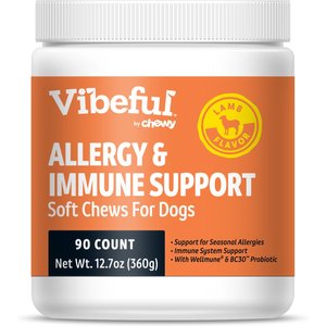 Vibeful Allergy & Immune Support Lamb Flavored Soft Chews Allergy & Immune Supplement for Dogs, 90 Count