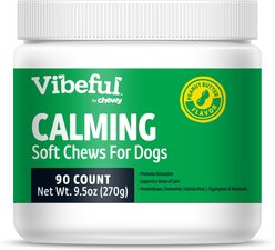 Vibeful Calming Melatonin Peanut Butter Flavored Soft Chews Calming Supplement for Dogs, 90 Count