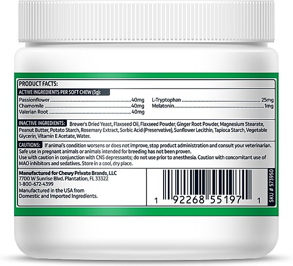 Show full view: Vibeful Calming Melatonin Peanut Butter Flavored Soft Chews Calming Supplement for Dogs, 90 Count slide 3 of 9