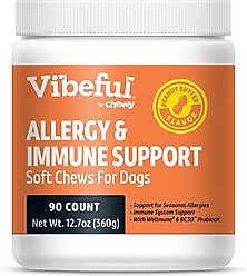 Vibeful Allergy & Immune Support Peanut Butter Flavored Soft Chews Allergy & Immune Supplement for Dogs, 90 Count slide 1 of 8