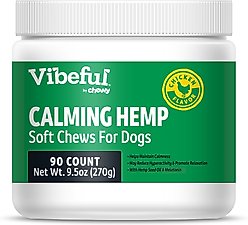 Vibeful Calming Hemp Chicken Flavored Soft Chews Calming Supplement for Dogs, 90 Count