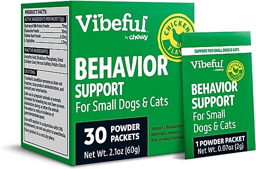 Vibeful Behavior Support Powder Calming Supplement for Small Dogs & Cats, 30 count