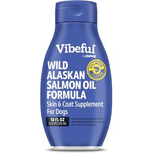 Vibeful Wild Alaskan Salmon Oil Formula Liquid Skin & Coat Supplement for Cats & Dogs, 18 oz