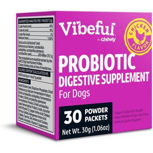 Vibeful Probiotic Gastrointestinal Support Powder Digestive Supplement for Dogs, 30 count