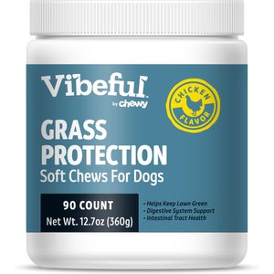 Vibeful Grass Protection Bites Chicken Flavored Soft Chews Lawn Protection Supplement for Dogs, 90 Count
