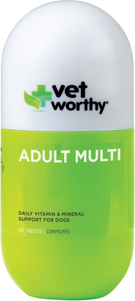 Vet Worthy Multi Liver Flavored Chewable Tablet Vitamin for Adult Dogs, 60 count slide 1 of 2