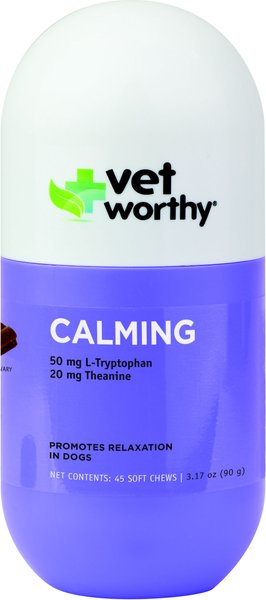Vet Worthy Calming Aid Liver Flavored Soft Chew Supplement for Adult Dogs, 45 count slide 1 of 2