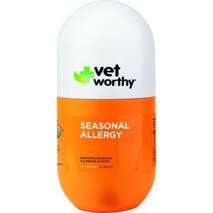 Vet Worthy Seasonal Allergy Liver Flavored Supplement for Adult Dogs, 60 count