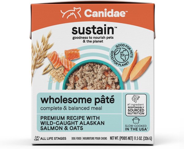 CANIDAE Sustain Wholesome Pate Premium Recipe with Wild-Caught Salmon Wet Dog Food, 11.5-oz can, case of 12 slide 1 of 9