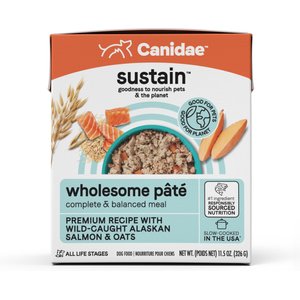 CANIDAE Sustain Wholesome Pate Premium Recipe with Wild-Caught Salmon Wet Dog Food, 11.5-oz can, case of 12
