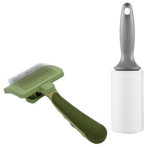 Safari Self-Cleaning Slicker Cat Brush + Frisco Cat & Dog Lint Roller