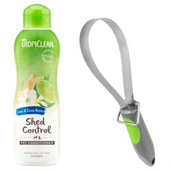 TropiClean Deshedding Conditioner, 20-oz bottle + Frisco Shedding Blade Dog Brush