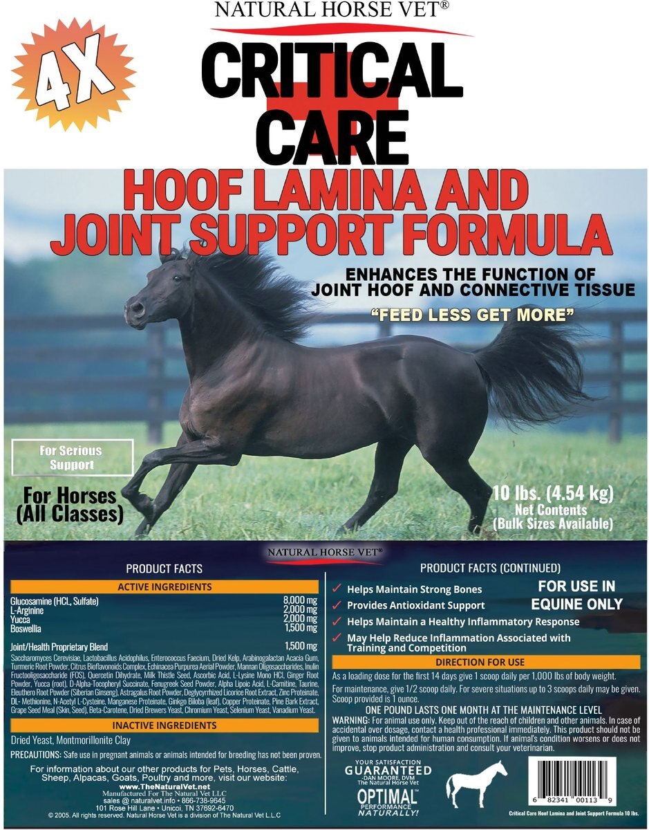 NATURAL HORSE VET Critical Care Lamina & Support Formula Horse