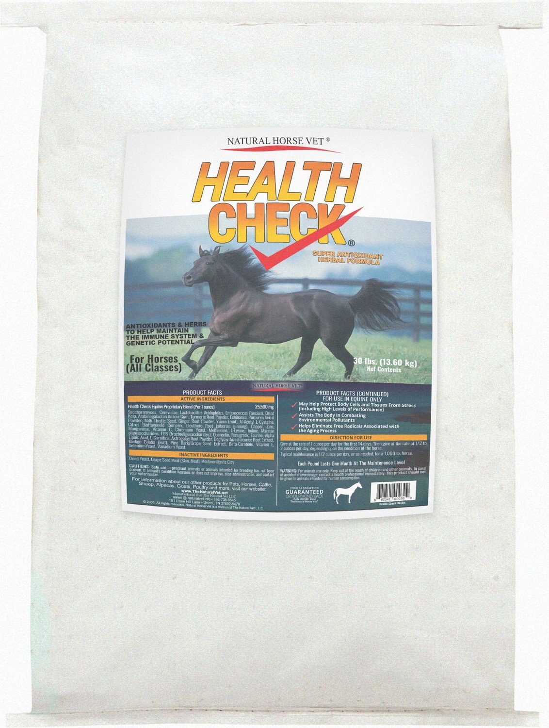 NATURAL HORSE VET Health Check Super Antioxidant Herbal Formula Horse Supplement, 30lb jar