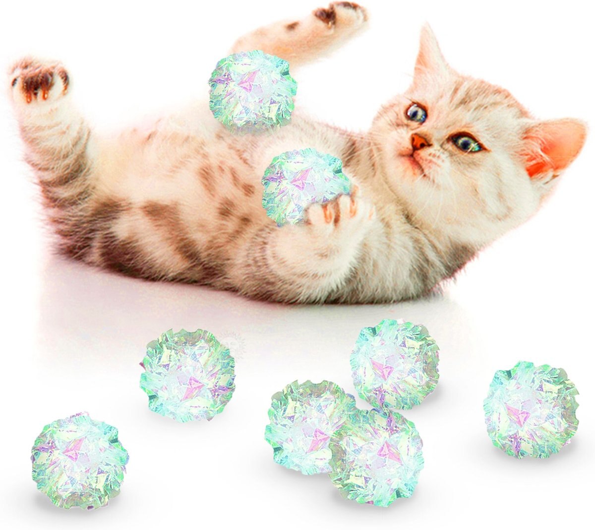 SUNGROW Entertainment Clear Mylar Indoor Cat & Ferret Crinkle Balls