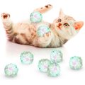 SunGrow Entertainment Clear Mylar Indoor Cat & Ferret Crinkle Balls & Chase Toy, 2-in, 12 count