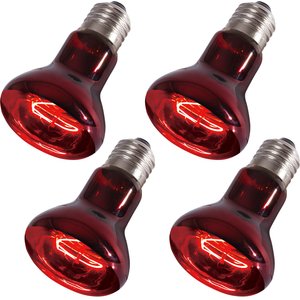 REPTI ZOO ‌75‌ ‌Watt‌ ‌Infrared‌ ‌Heat‌ ‌Lamp Bulb‌ ‌for‌ ‌Reptiles‌, 2 count, Red