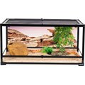 REPTI ZOO Front Double Hinge Door with PVC Background Reptile Glass Terrarium Tank, 50-gal, Black