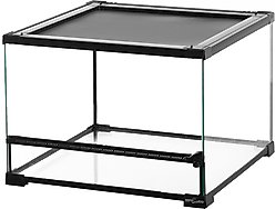 REPTI ZOO Ventilated Reptile Glass Terrarium, Black
