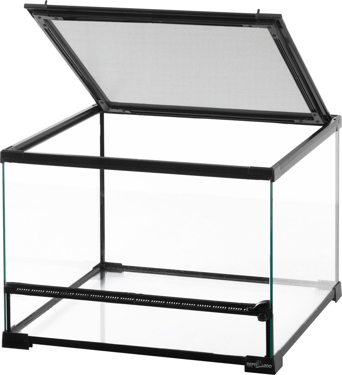 REPTI ZOO Ventilated Reptile Glass Terrarium, Black 