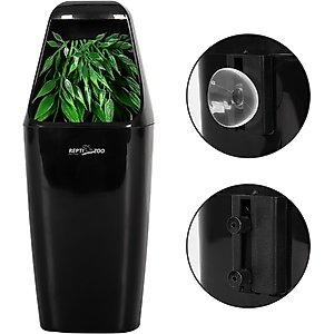 REPTI ZOO Automatic Drinking Fountain Reptile Water Dispenser for Chameleon, Black
