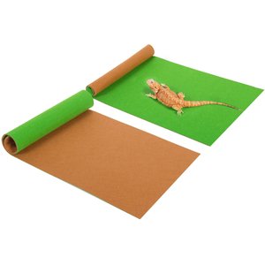 REPTI ZOO Reversible Carpet Substrate Bedding Liner Floor Mat for Reptile Terrarium, 40-gal, 2 count, Green