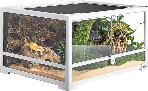 OiiBO Full Glass Front Opening Reptile Tank Terrarium, 24-gal slide 1 of 8