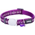 Red Dingo Daisy Chain Nylon Breakaway Cat Collar with Bell, Purple, 8 to 12.5-in neck, 1/2-in wide
