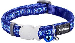 Red Dingo Cosmos Nylon Breakaway Cat Collar with Bell, Dark Blue, 8 to 12.5-in neck, 1/2-in wide