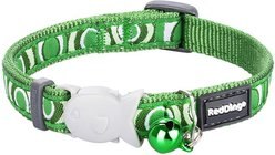 Red Dingo Circadelic Nylon Breakaway Cat Collar with Bell, Green, 8 to 12.5-in neck, 1/2-in wide