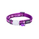 Red Dingo Breezy Love Nylon Breakaway Cat Collar with Bell, Purple, 8 to 12.5-in neck, 1/2-in wide