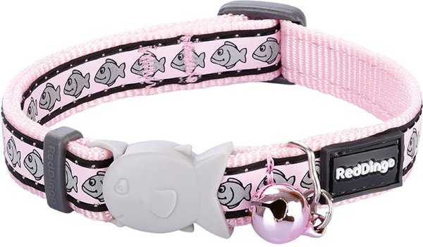 RED DINGO Nylon Reflective Breakaway Cat Collar With Bell, Pink, 8 To ...