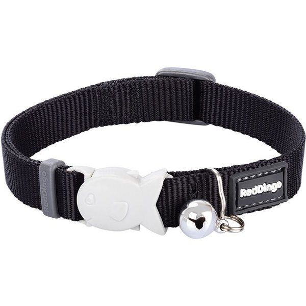 FRISCO Nylon Breakaway Cat Collar with Bell, Black, 8 to 12in neck, 3/