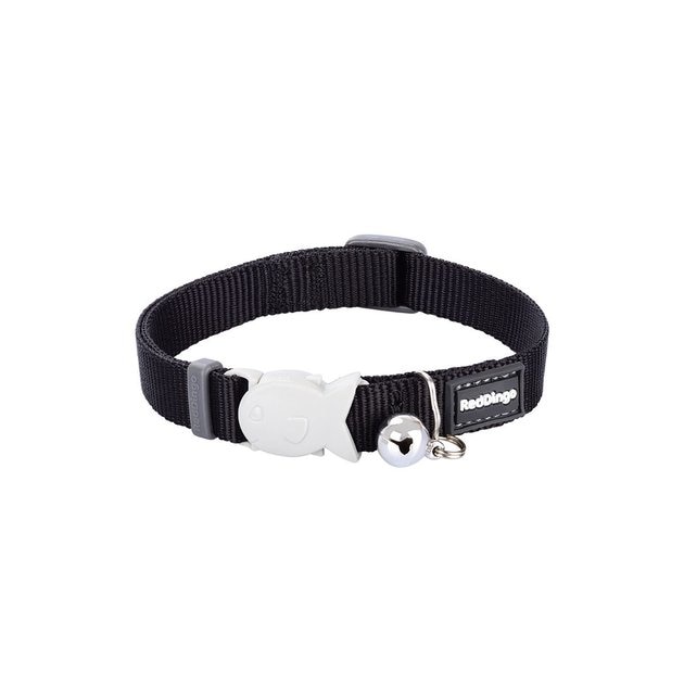 Red Dingo Squiggles Design Nylon Breakaway Cat Collar, Black, X-Small: 8 to 13-in neck, 1/2-in wide